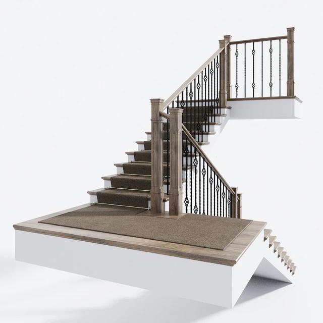 Classical staircase with carpet — Descargar