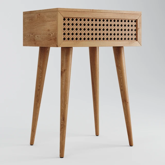 Light Oak Daintree Rattan Bedside Table — Скачать