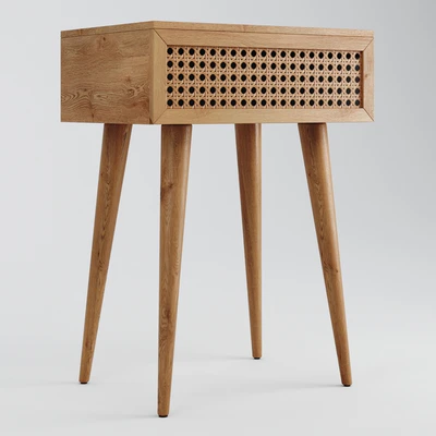 Light Oak Daintree Rattan Bedside Table — Вид 5
