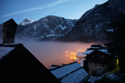 mountain lake medieval town 006 — Descargar
