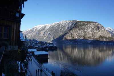 mountain lake medieval town 067 — Скачать