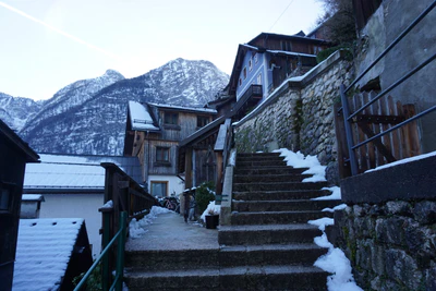 mountain lake medieval town 073 — Descargar