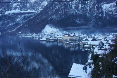 mountain lake medieval town 078 — Скачать