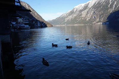 mountain lake medieval town 088 — Скачать