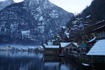 mountain lake medieval town 100 — download