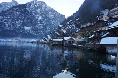 mountain lake medieval town 103 — download