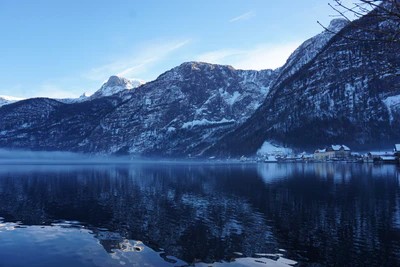 mountain lake medieval town 104 — download