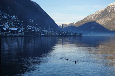 mountain lake medieval town 107 — download