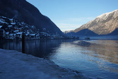 mountain lake medieval town 110 — download