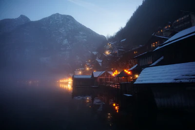 mountain lake medieval town 123 — download